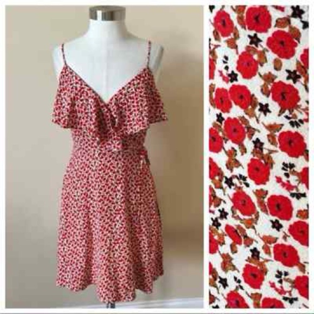 Bailey 44 Red and White Poppy Floral Dress